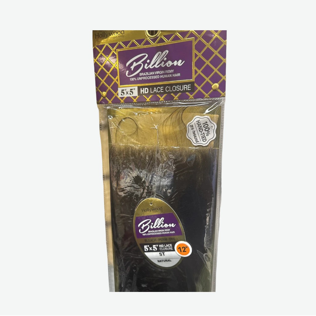 HOLLYWOOD VIRGIN REMI BILLION UNPROCESSED 5X5 CLOSURE