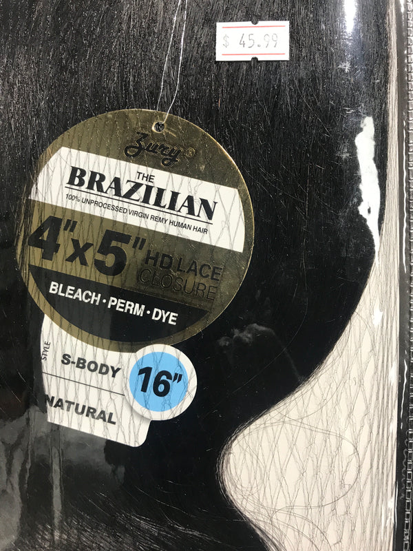 ZURY 4X5 FREE PARTING HD LACE CLOSURE