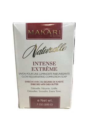Box of Makari Naturale Intense Extreme soap with blurred background
