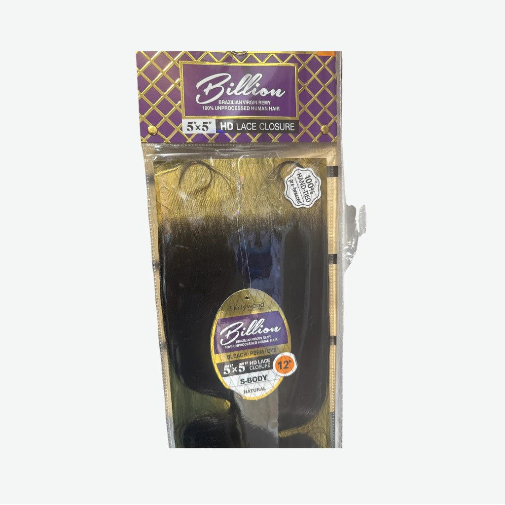 HOLLYWOOD VIRGIN REMI BILLION UNPROCESSED 5X5 CLOSURE