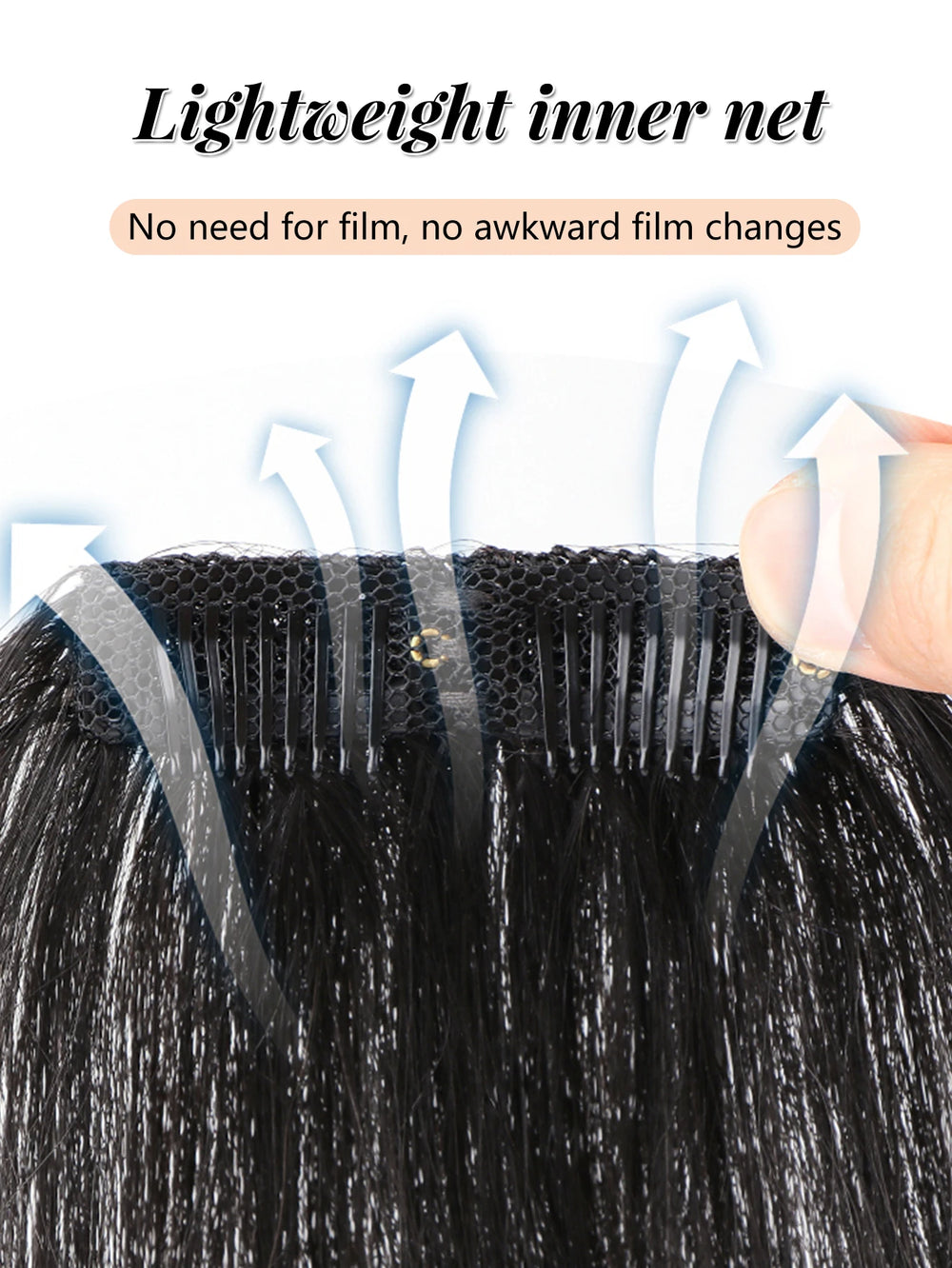 OLACARE 4Inch Hair Bangs for Mens Clips in Real Hair Bang Cover High Forehead 100% Human Hair Bangs Fringe Extension for Volume