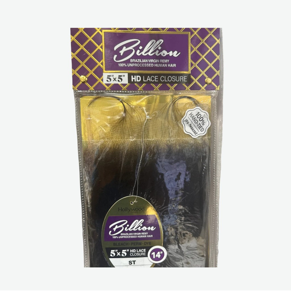 HOLLYWOOD VIRGIN REMI BILLION UNPROCESSED 5X5 CLOSURE