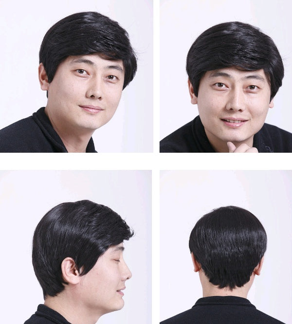 Men's wigs real hair short