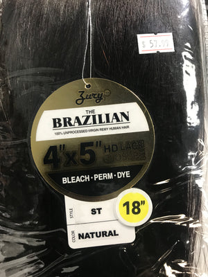ZURY 4X5 FREE PARTING HD LACE CLOSURE