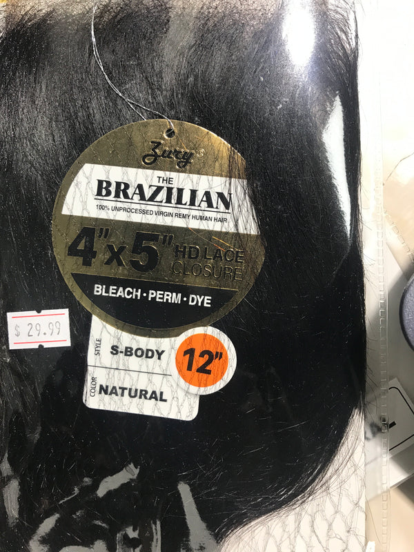 ZURY 4X5 FREE PARTING HD LACE CLOSURE