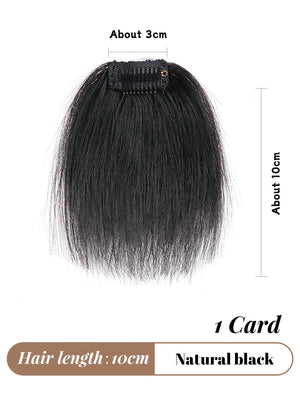 OLACARE 4Inch Hair Bangs for Mens Clips in Real Hair Bang Cover High Forehead 100% Human Hair Bangs Fringe Extension for Volume