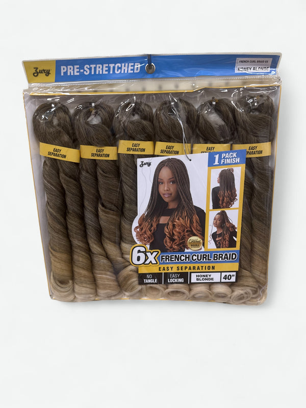 ZURY PRE-STRETCHED 6X FRENCH CURL BRAID