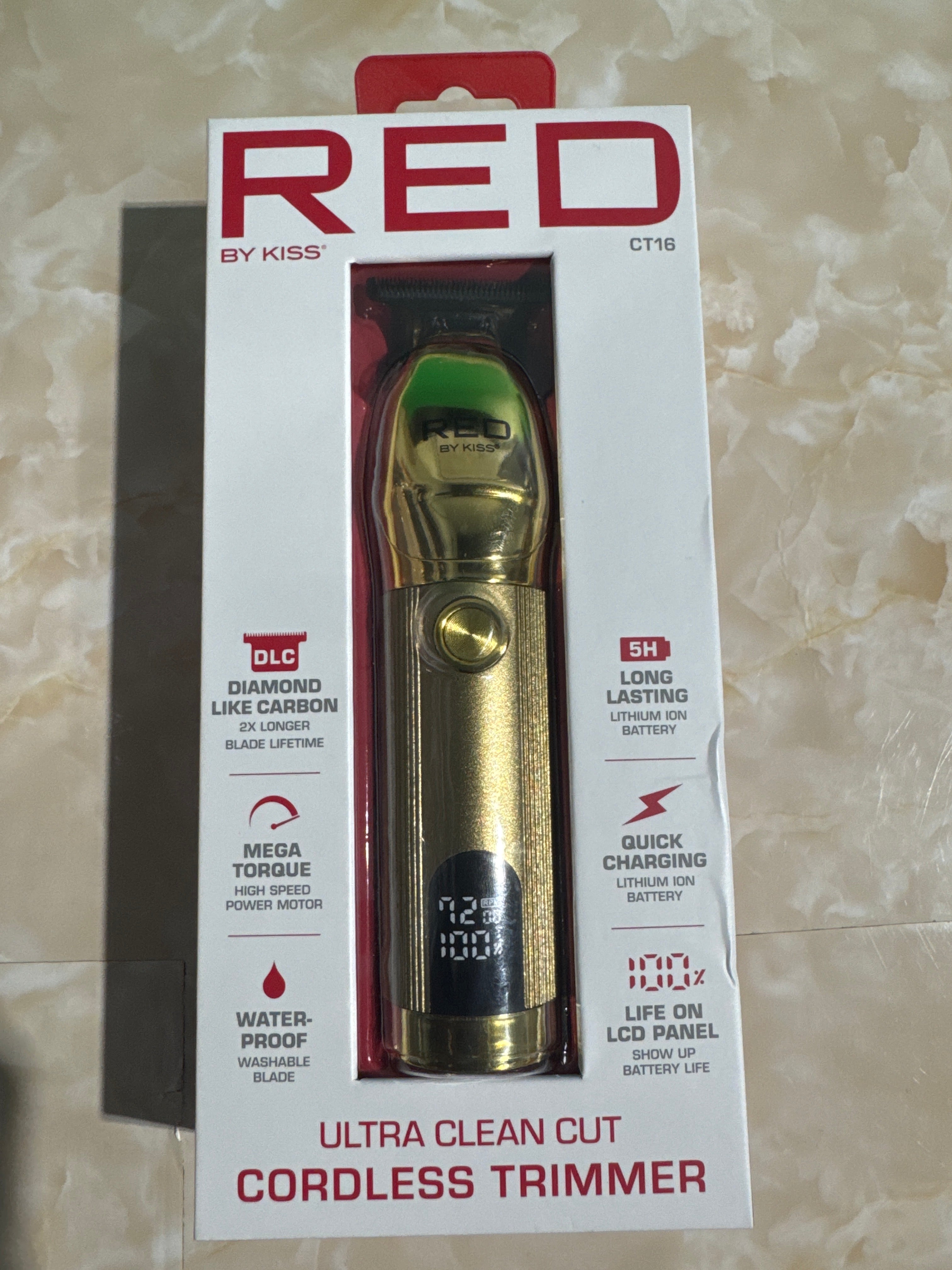 RED CORDLESS ULTRA CLEAN CUT TRIMMER Bogolo hair & beauty Supply