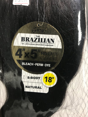 ZURY 4X5 FREE PARTING HD LACE CLOSURE