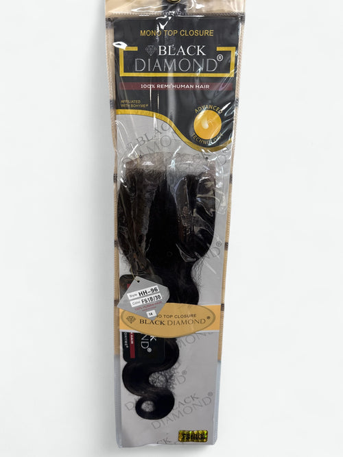 MONO TOP CLOSURE- BLACK DIAMOND 100% REMI HUMAN HAIR