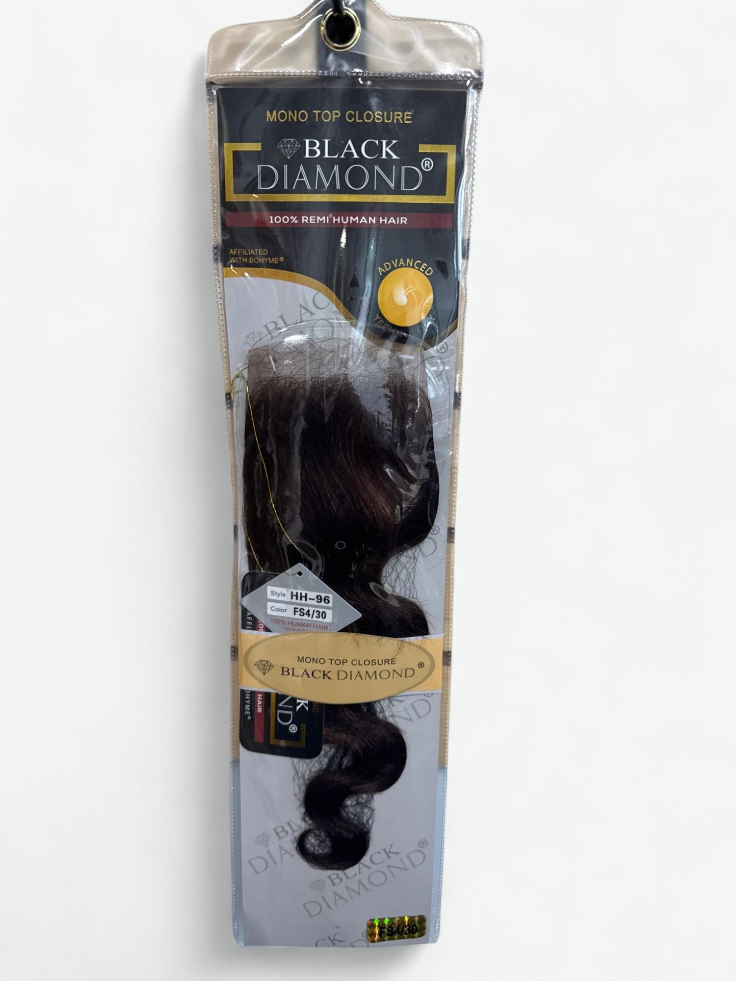 MONO TOP CLOSURE- BLACK DIAMOND 100% REMI HUMAN HAIR