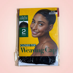 Black closed top WIG CAP with two pieces, ideal for comfortable wig styling by Flawless Hair.