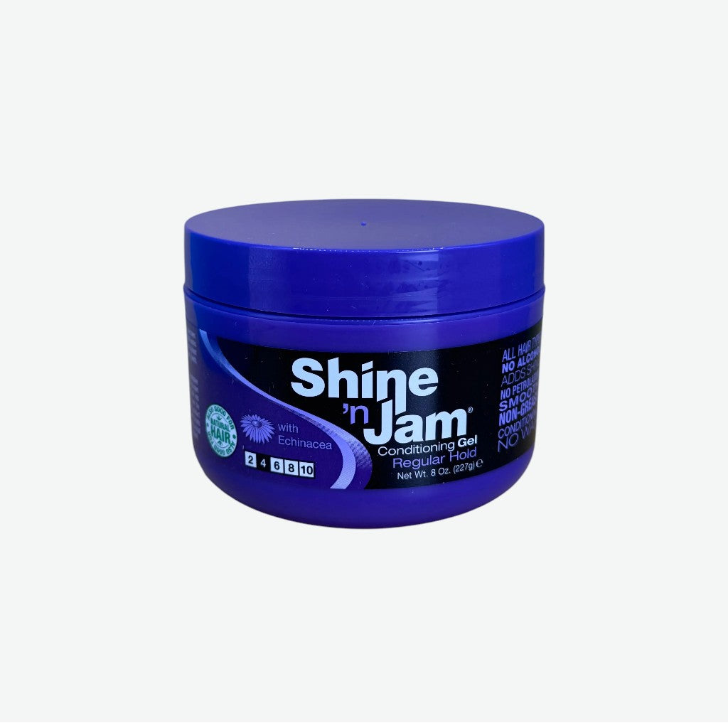 regular hold hair gel, Shine 'n Jam gel, edge control gel, echinacea hair gel, non-flaking styling gel, alcohol-free hair gel, conditioning gel for natural hair, frizz control gel, styling gel for braids, protective style gel