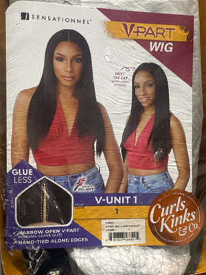 V-part wig human hair