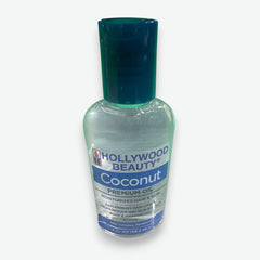 Bottle of Hollywood Beauty Coconut Premium Oil on a white background