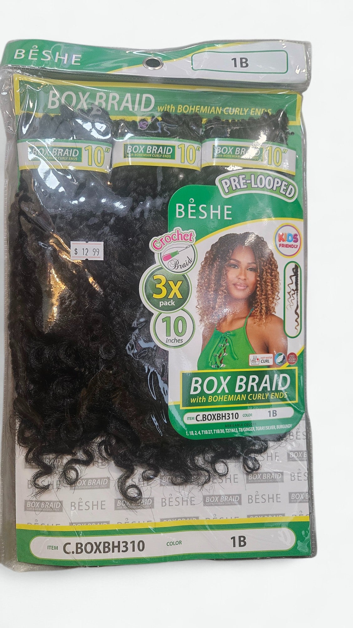 BESHE BOX BRAID CROCHET WITH BOHEMIAN CURLY ENDS