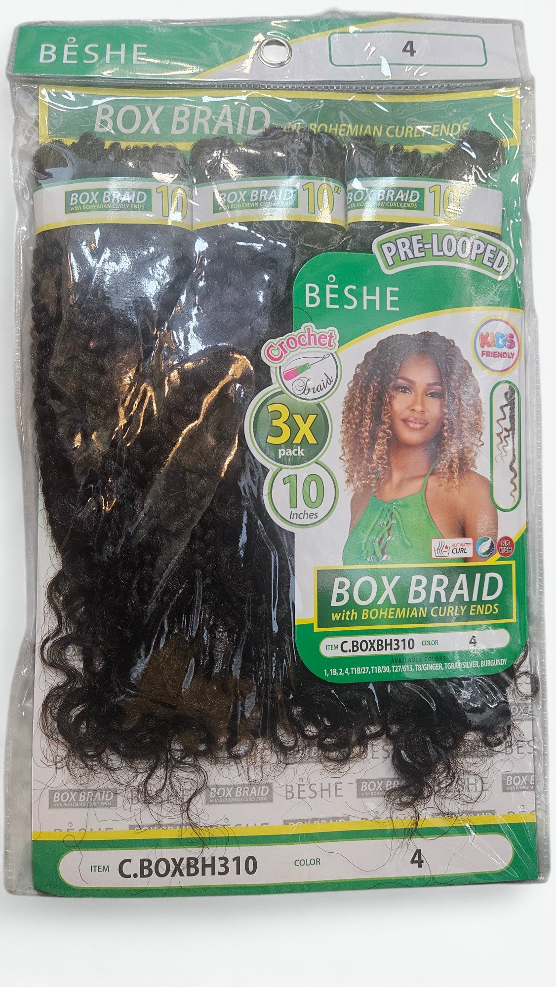 BESHE BOX BRAID CROCHET WITH BOHEMIAN CURLY ENDS